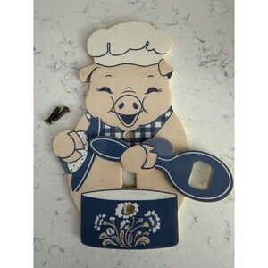 Vintage Chef Pig Light Switch Cover Blue Country Kitchen Wall Plate Cover 80’s